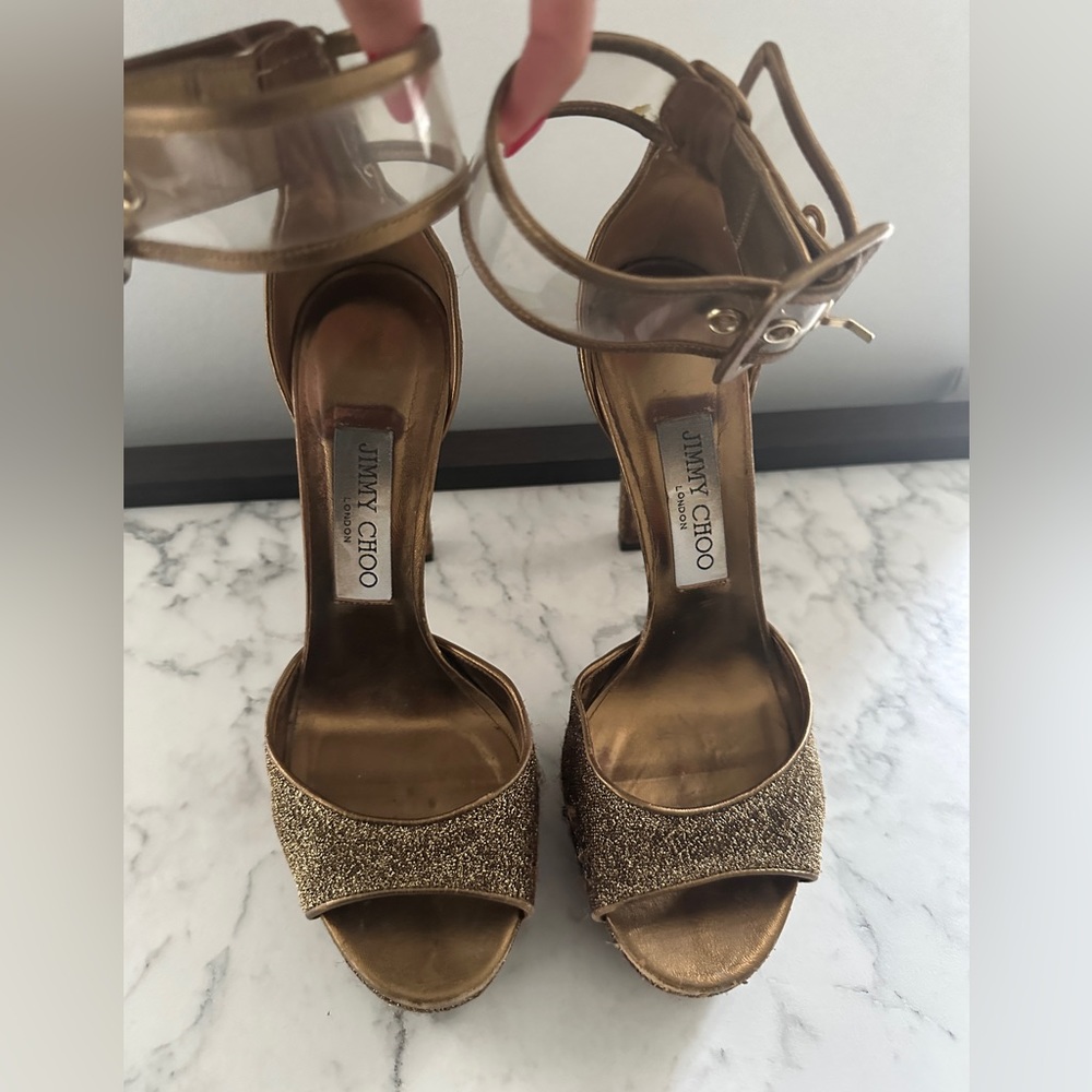 Jimmy choo bronze heels